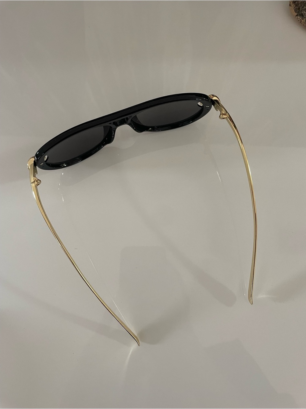 BOTTEGA VENETA STYLE Gold Aviator Sunglasses black grey dark KNOT rare - Picture 5 of 7